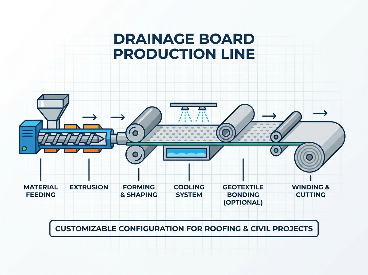 Drainage Board Production Line Configuration