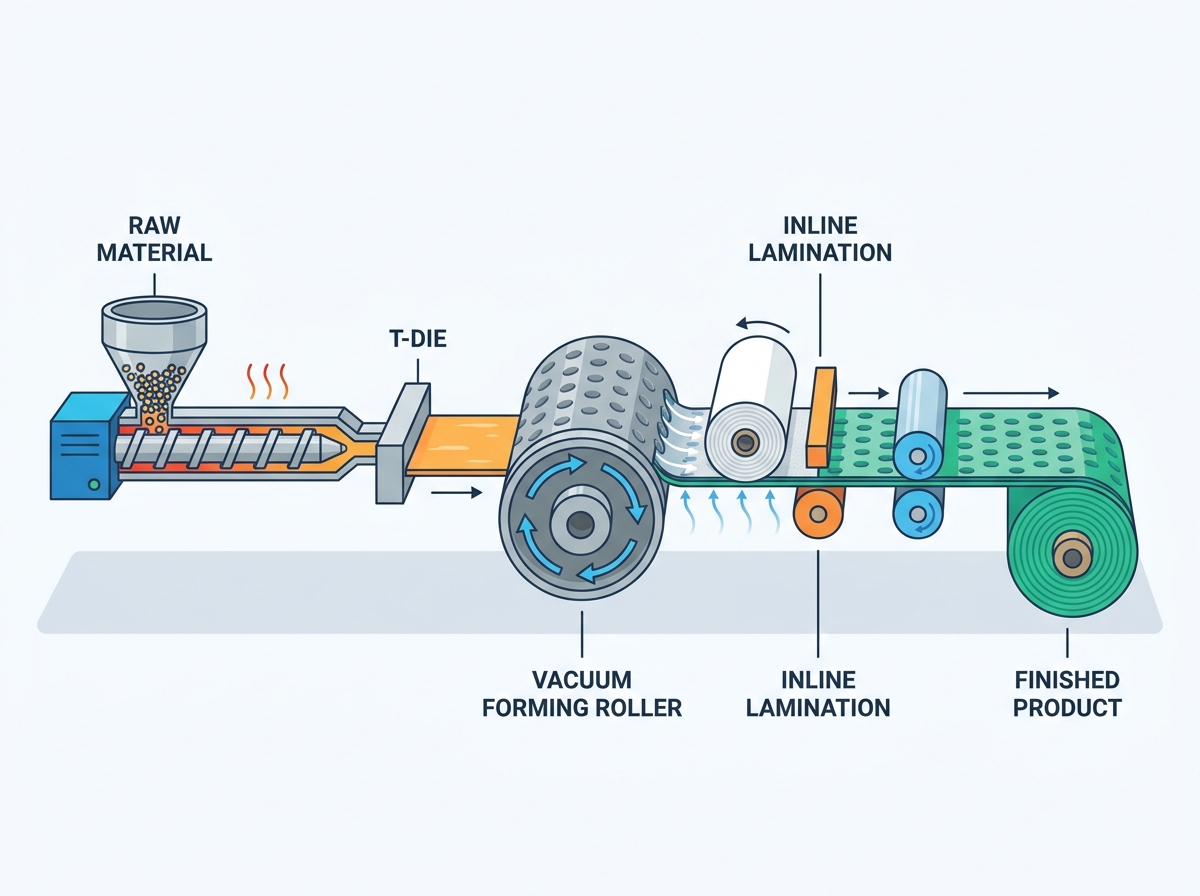 Drainage board production process